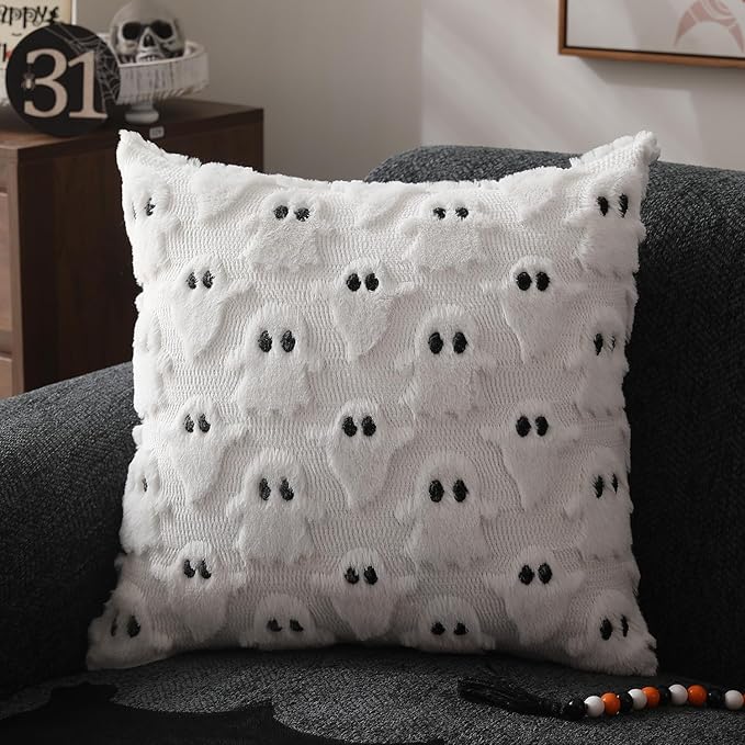 Halloween Ghost Plush Sofa Cushion Cover