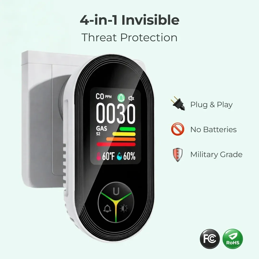 Lenvoshop Pro Carbon Monoxide Detector — HD Display, CO + Temp + Humidity