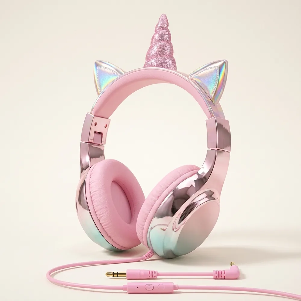 Kids' Headphones with 85 dB Volume Limit — Soft, Adjustable, Wired